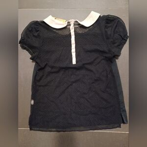 Vera Wang Black and White Button-Up Blouse Size M